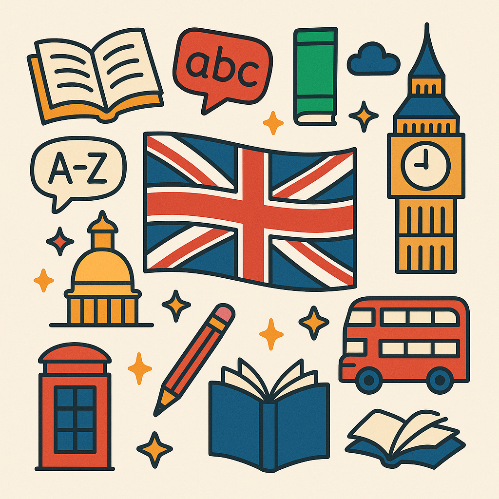 Portada decorativa elementos inglés