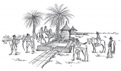 Grabado antiguo de la fuente de Fuente Palmera